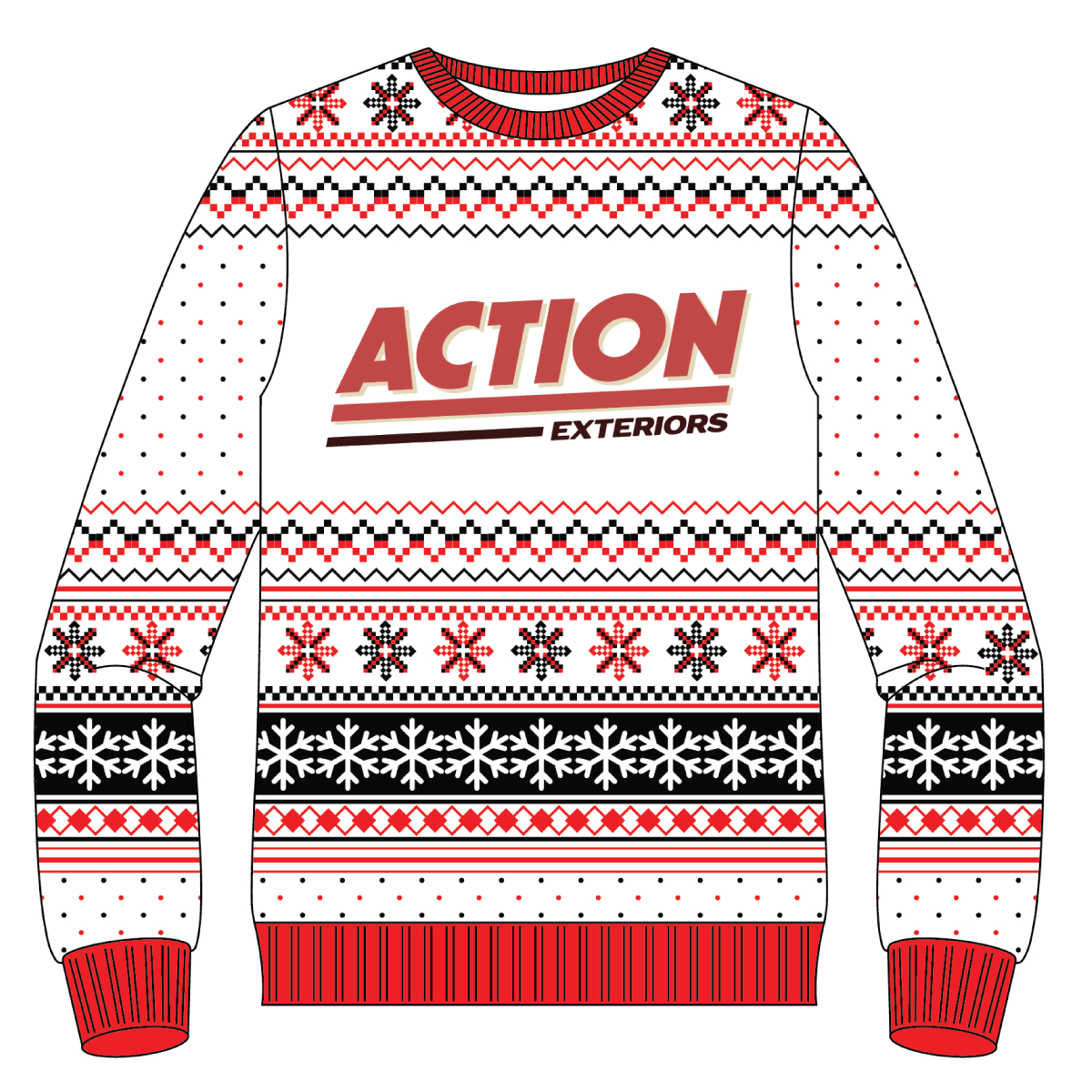 Action Exteriors Ugly Christmas Sweater