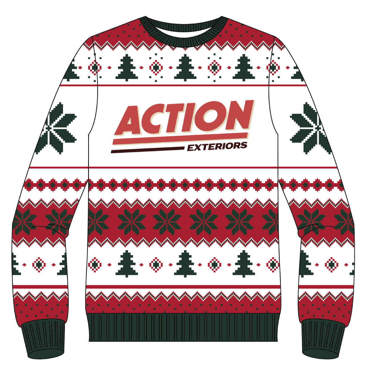 Action Exteriors Ugly Christmas Sweater